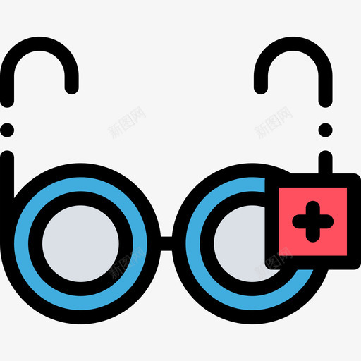 眼镜医疗器械9线性颜色图标svg_新图网 https://ixintu.com 医疗器械9 眼镜 线性颜色