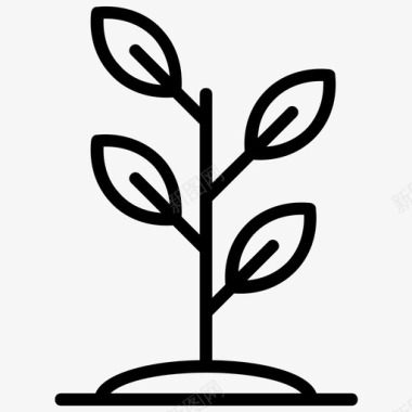 植物植物学种植园图标图标