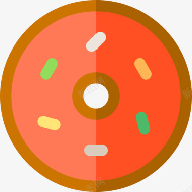 甜甜圈快餐30扁平图标图标