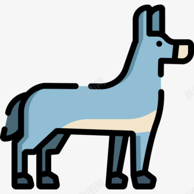 驴动物29线形颜色图标图标