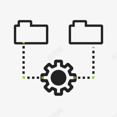 自动化数据流数据管理图标图标