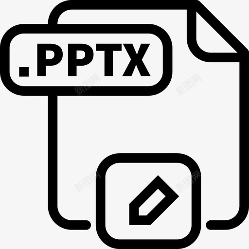 Pptx文件25线性图标svg_新图网 https://ixintu.com Pptx 文件25 线性