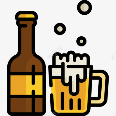 啤酒业余爱好3线性颜色图标图标