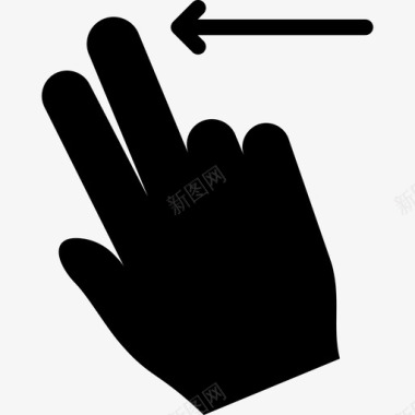 两个手指向左滑动触摸手势v2图标图标