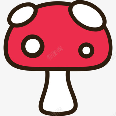 蘑菇蔬菜5线形颜色图标图标