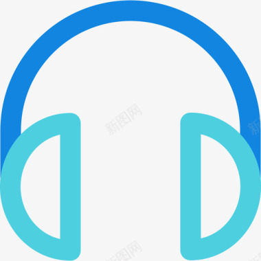 耳机接口53线性蓝色图标图标