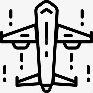 飞机航运物流2直线型图标图标