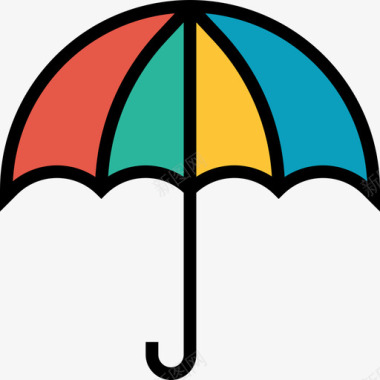 伞旅行98线颜色图标图标