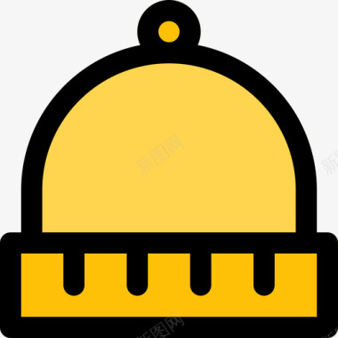 冬帽衣服和附件线颜色图标图标