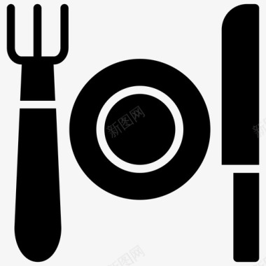 进餐餐具套装晚餐餐具图标图标