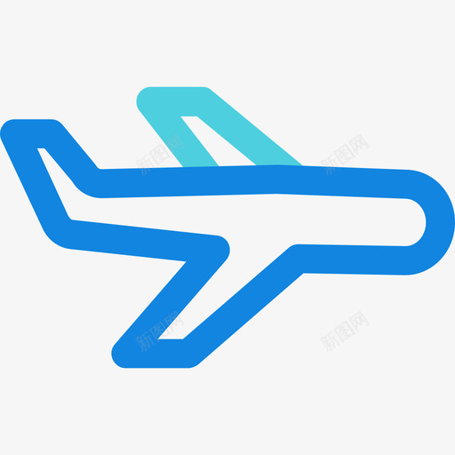 飞机商务172直线蓝图标svg_新图网 https://ixintu.com 商务172 直线蓝 飞机