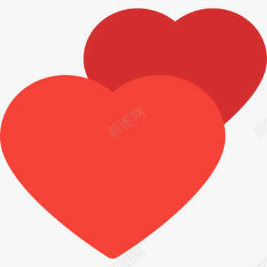 心脏表情符号2平坦图标图标