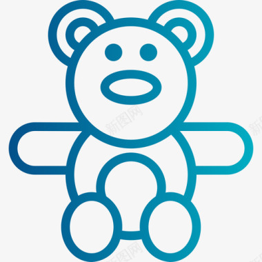 泰迪熊玩具25梯度图标图标