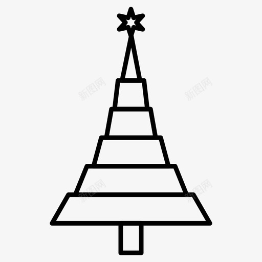 树圣诞快乐图标svg_新图网 https://ixintu.com 圣诞 快乐 松树 树