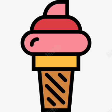 冰淇淋快餐27线性颜色图标图标