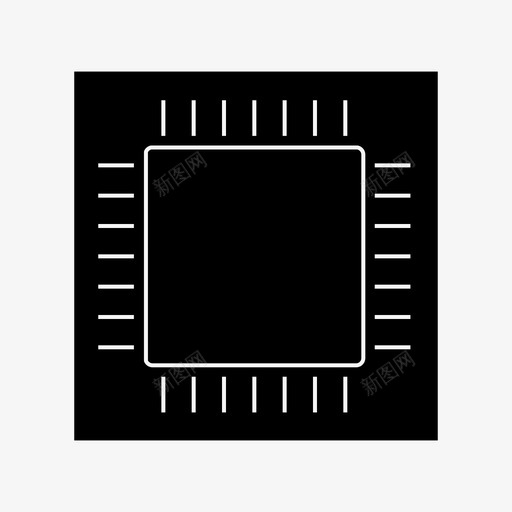 芯片中央处理器主机图标svg_新图网 https://ixintu.com 中央处理器 主机 微芯片 用户界面 网页设计图标 芯片