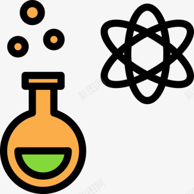 原子科学34线性颜色图标图标