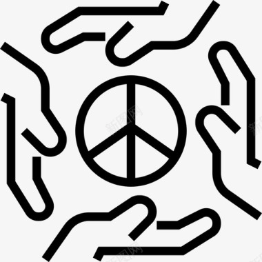 和平世界和平2直线图标图标