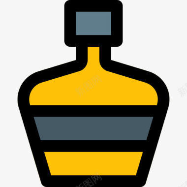 威士忌饮料5原色图标图标