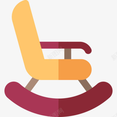 摇椅家具19扁平图标图标