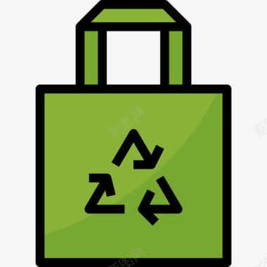 环保袋购物77线性颜色图标图标