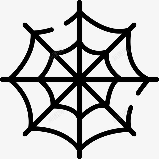 蜘蛛网万圣节42直线型图标svg_新图网 https://ixintu.com 万圣节42 直线型 蜘蛛网
