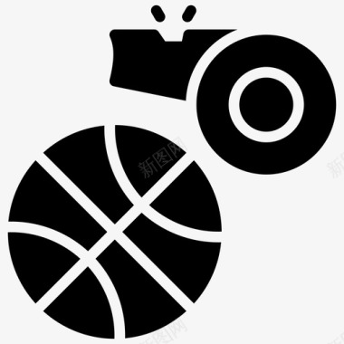篮球教练体育哨声图标图标