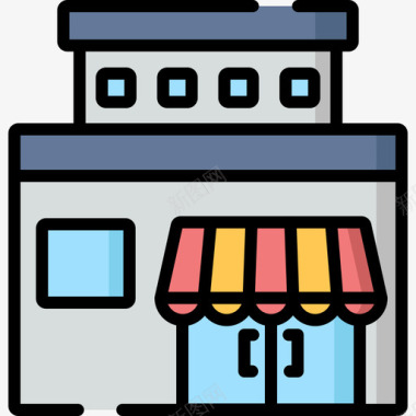 超市市区8线性颜色图标图标