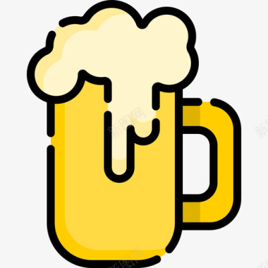 啤酒食品和饮料10线性颜色图标图标