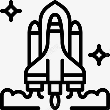 火箭太空66直线型图标图标