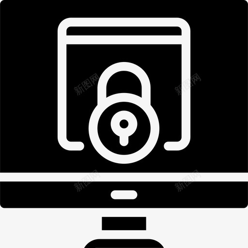 监视器数据安全12填充图标svg_新图网 https://ixintu.com 填充 数据安全12 监视器