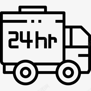 运输卡车装运和交付18直线图标图标