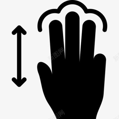 三个手指垂直拖动触摸触摸手势v2图标图标