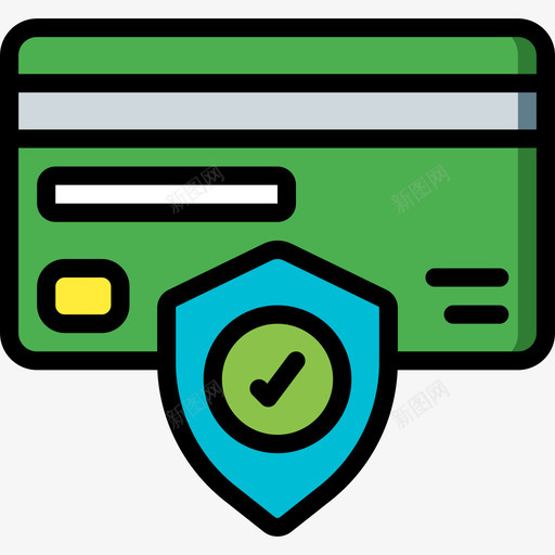 信用卡数据安全10线性彩色图标svg_新图网 https://ixintu.com 信用卡 数据安全10 线性彩色