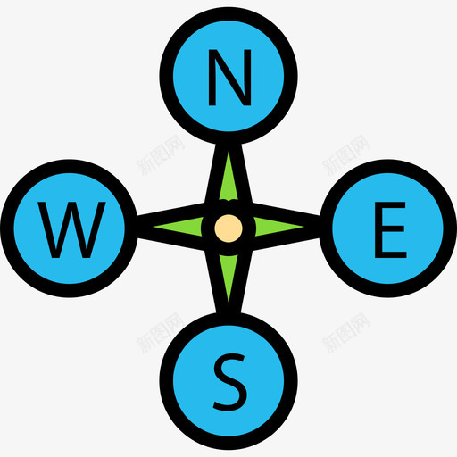 罗盘行程81线性颜色图标svg_新图网 https://ixintu.com 线性颜色 罗盘 行程81