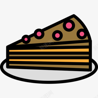 蛋糕假日27线性颜色图标图标