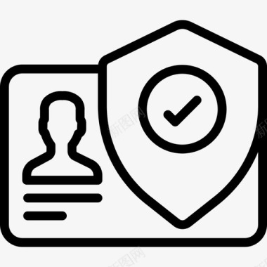 身份证数据安全13线性图标图标