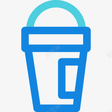 咖啡杯office58线形蓝色图标图标