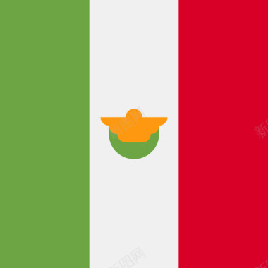 墨西哥方形国家简单旗帜图标图标