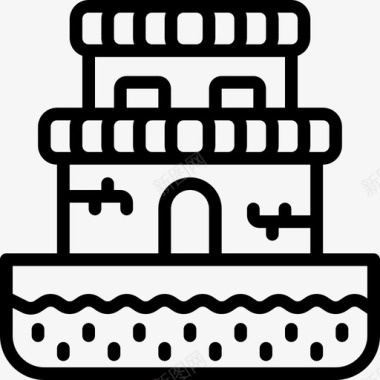 城堡电子游戏6线性图标图标