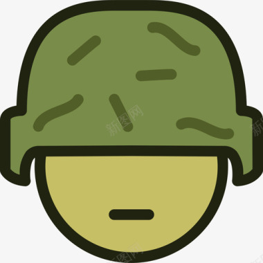 士兵陆军3线性颜色图标图标