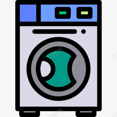 洗衣机水管工工具线颜色图标图标