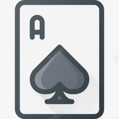 黑桃王牌赌场休闲线性颜色图标图标
