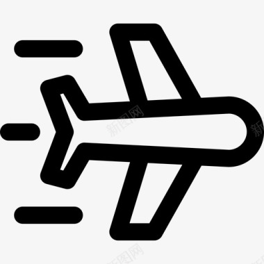 飞机商务155直线型图标图标