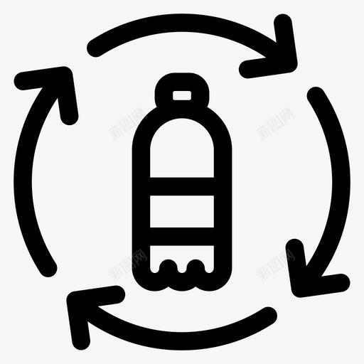 塑料回收瓶子可回收图标svg_新图网 https://ixintu.com 可回收 塑料回收 瓶子 绿色世界