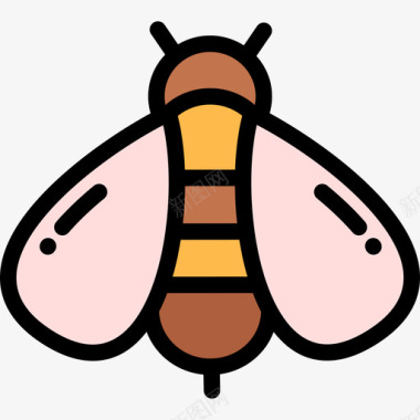 蜜蜂野生动物16线形颜色图标图标