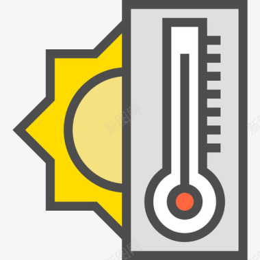 温度计天气98线性颜色图标图标