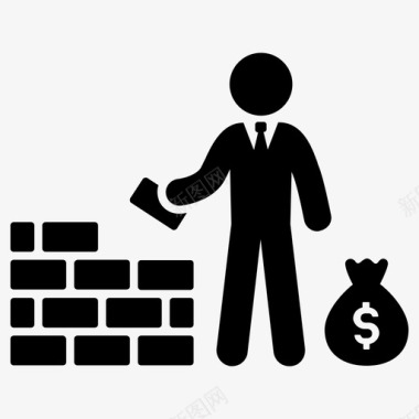 投资者建筑企业家图标图标