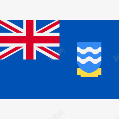 福克兰群岛长方形国家简单旗帜图标图标