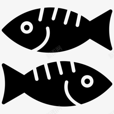 鱼鱼粉海鲜图标图标
